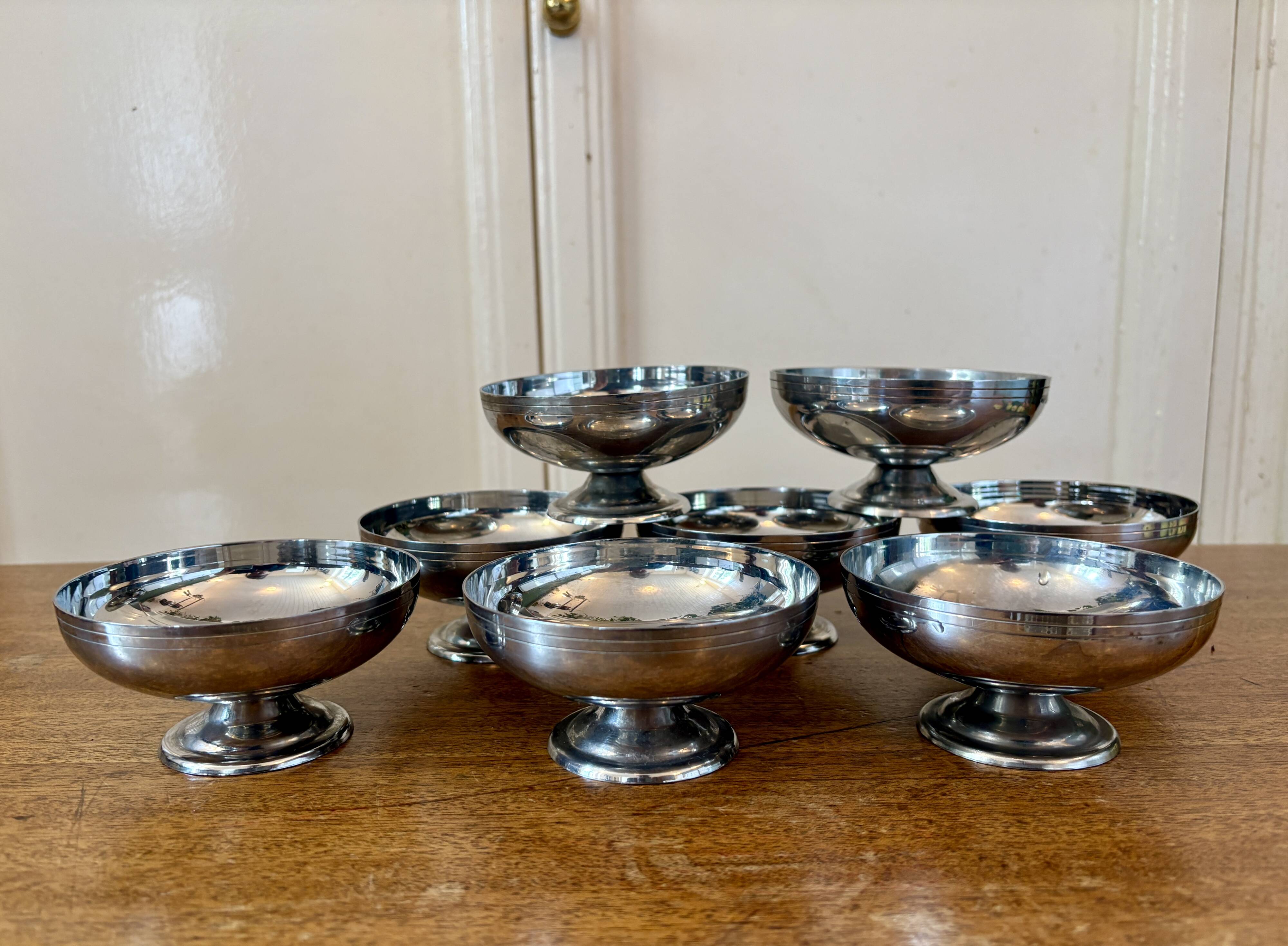 Set of 8 vintage stainless steel cups