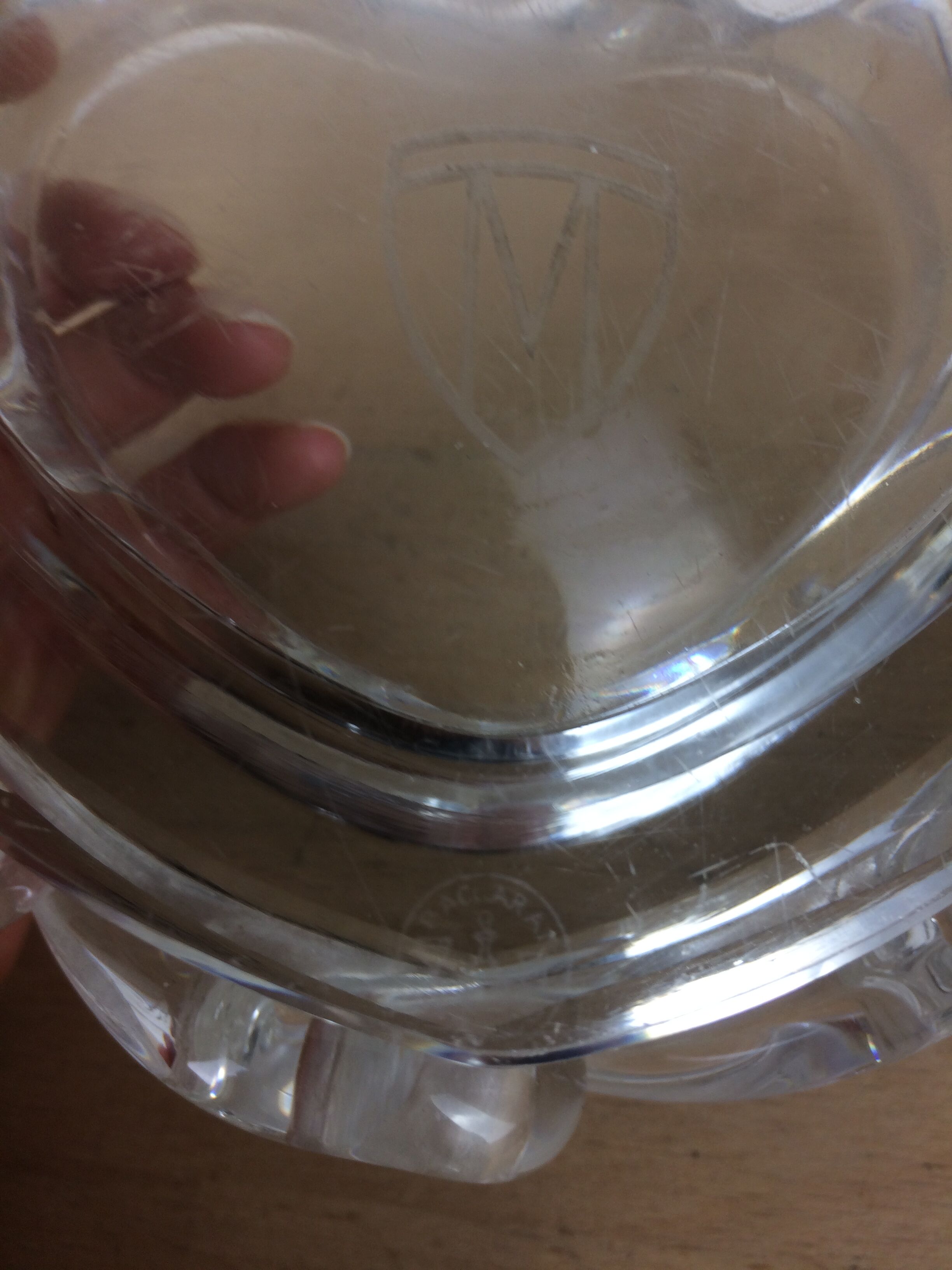 Baccarat crystal ashtray model aladdin, heart shape