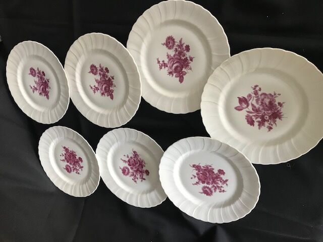 7 porcelain plates from limoges, bernardaud
