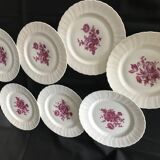 7 porcelain plates from limoges, bernardaud
