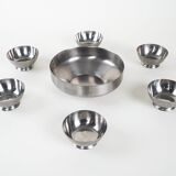 Set of stainless steel bowls, Italian design, 1980s, made in Italy