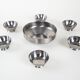 Set of stainless steel bowls, Italian design, 1980s, made in Italy