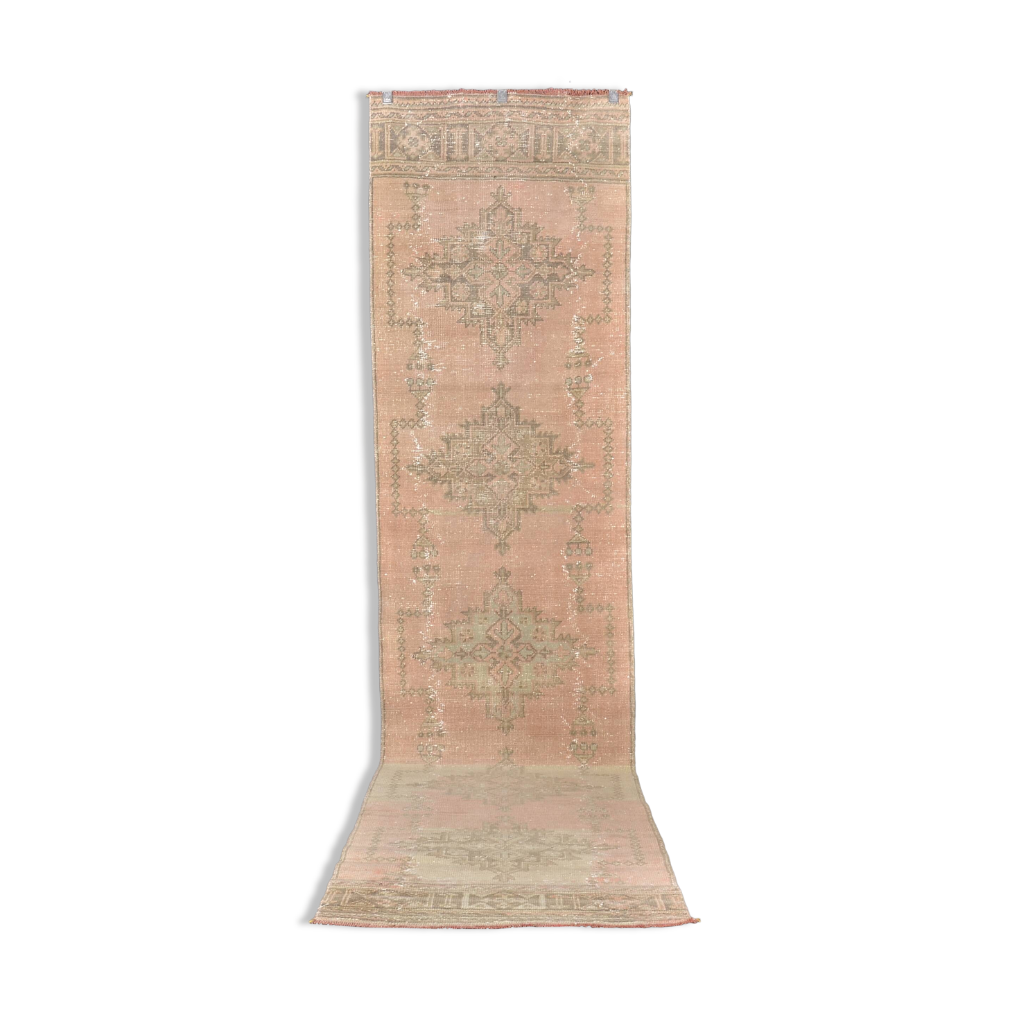 Vintage Handknotted Hallway Runner Rug