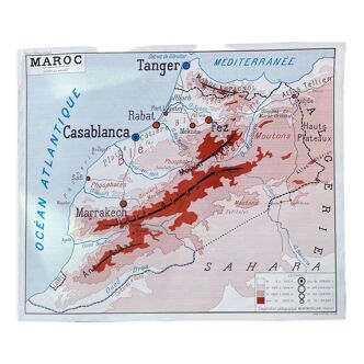 Carte scolaire du Maroc et Afrique du nord Montmorillon