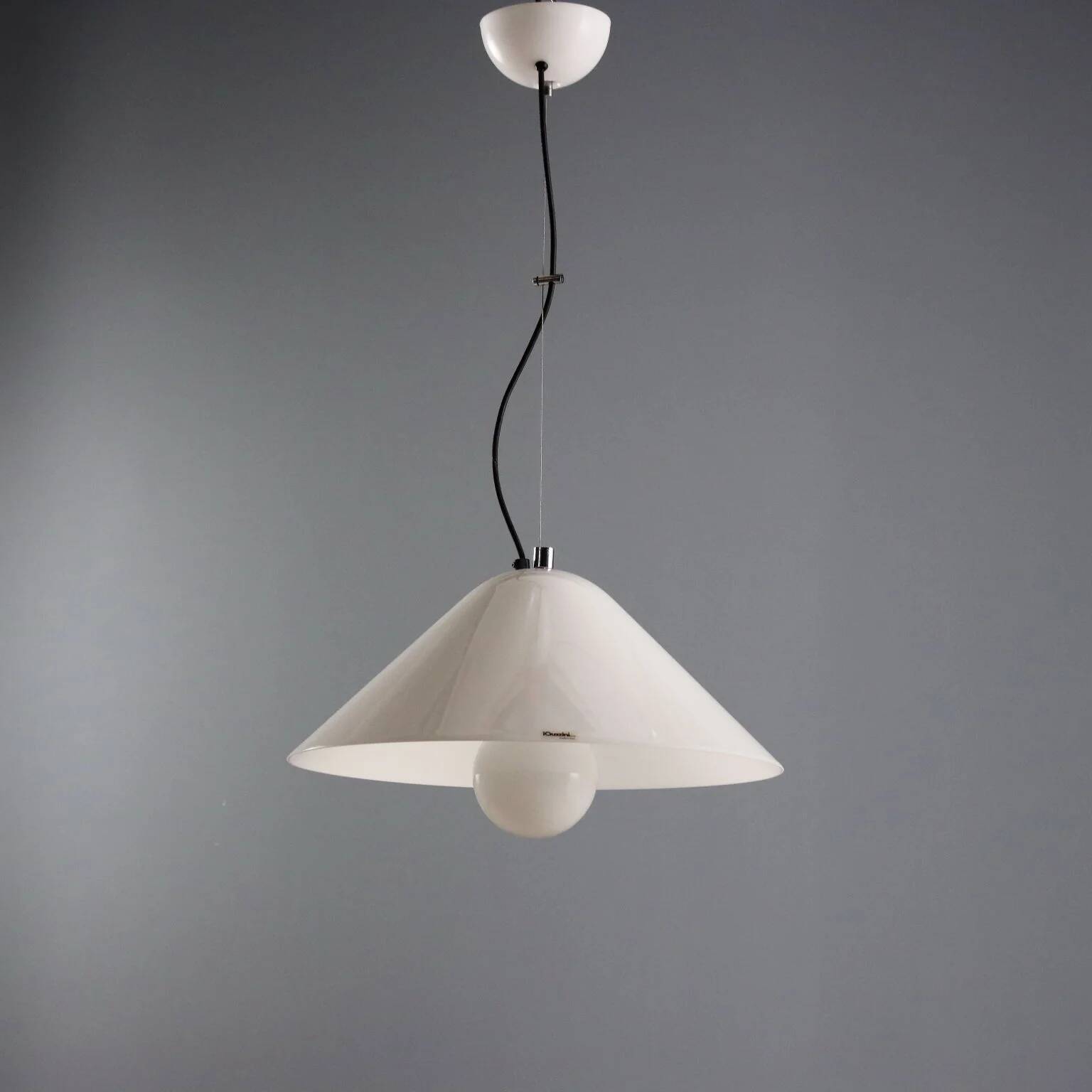 Vintage iGuzzini ceiling light in plastic, Italian design, 1970s.