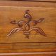 Large buffet with 2 bodies in walnut and marble