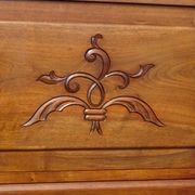 Grand buffet 2 corps en noyer et marbre