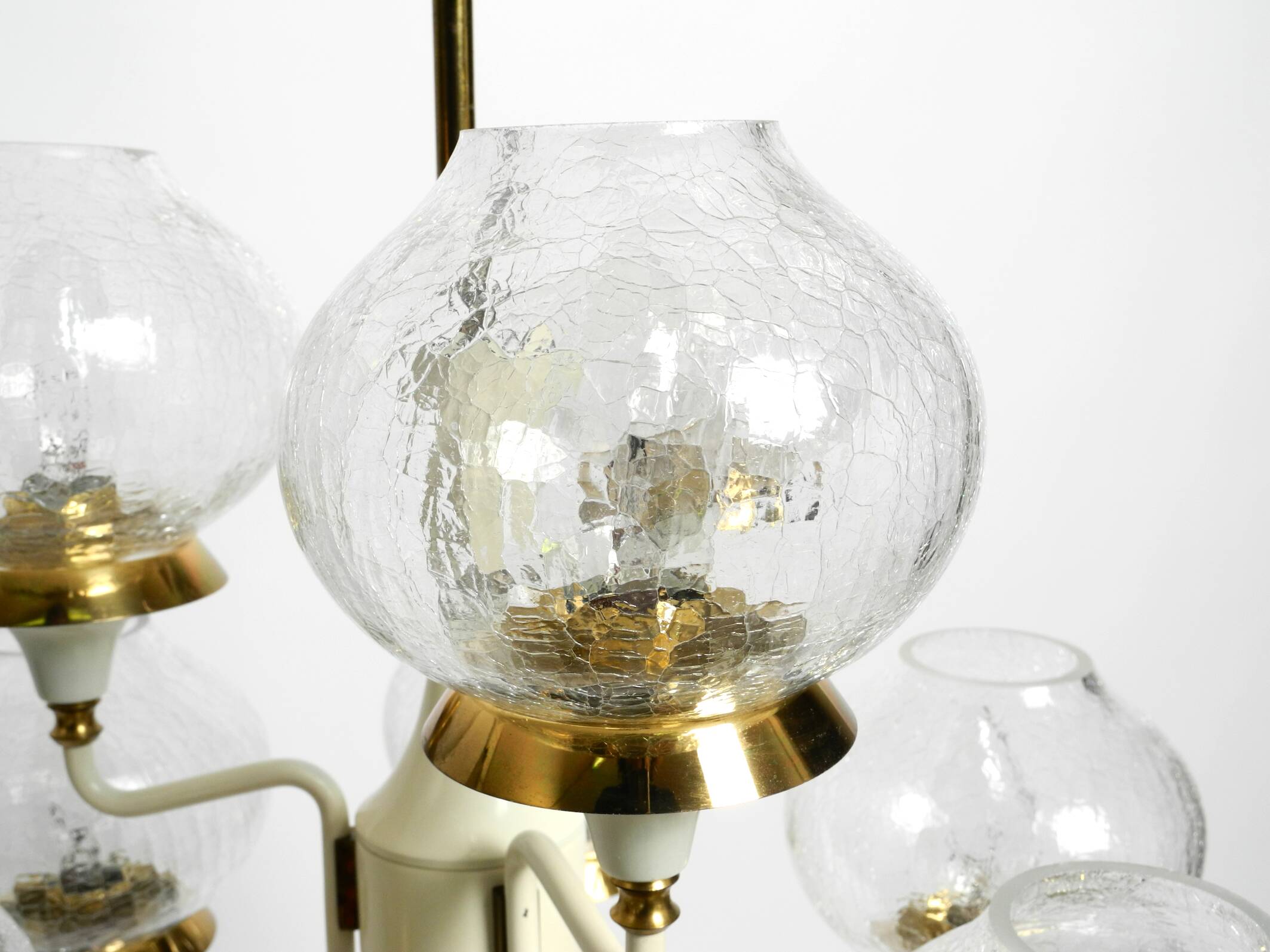 Beautiful 1960s brass glass Tulipan ceiling lamp by Hans Agne Jakobsson