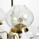 Beautiful 1960s brass glass Tulipan ceiling lamp by Hans Agne Jakobsson