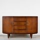 Buffet Art Déco en noyer foncé et laiton