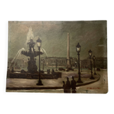 Oil 1950 Paris Night by Alberto Spadolini