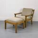 Danish Oak Lounge Chair and Ottoman by Juul Kristensen