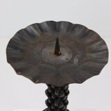 Brutalist Sculptural Wrought Iron Candle Holder 1960s