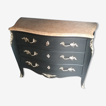 Chest of drawers Louis XV style black