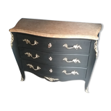 Chest of drawers Louis XV style black