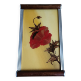 Floral tray signed Elge