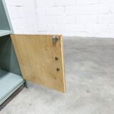 Atypical green noble 1960s low display cabinet.