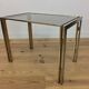 Table d'appoint 70's chrome et doré, Hollywood Regency, bout de canapé