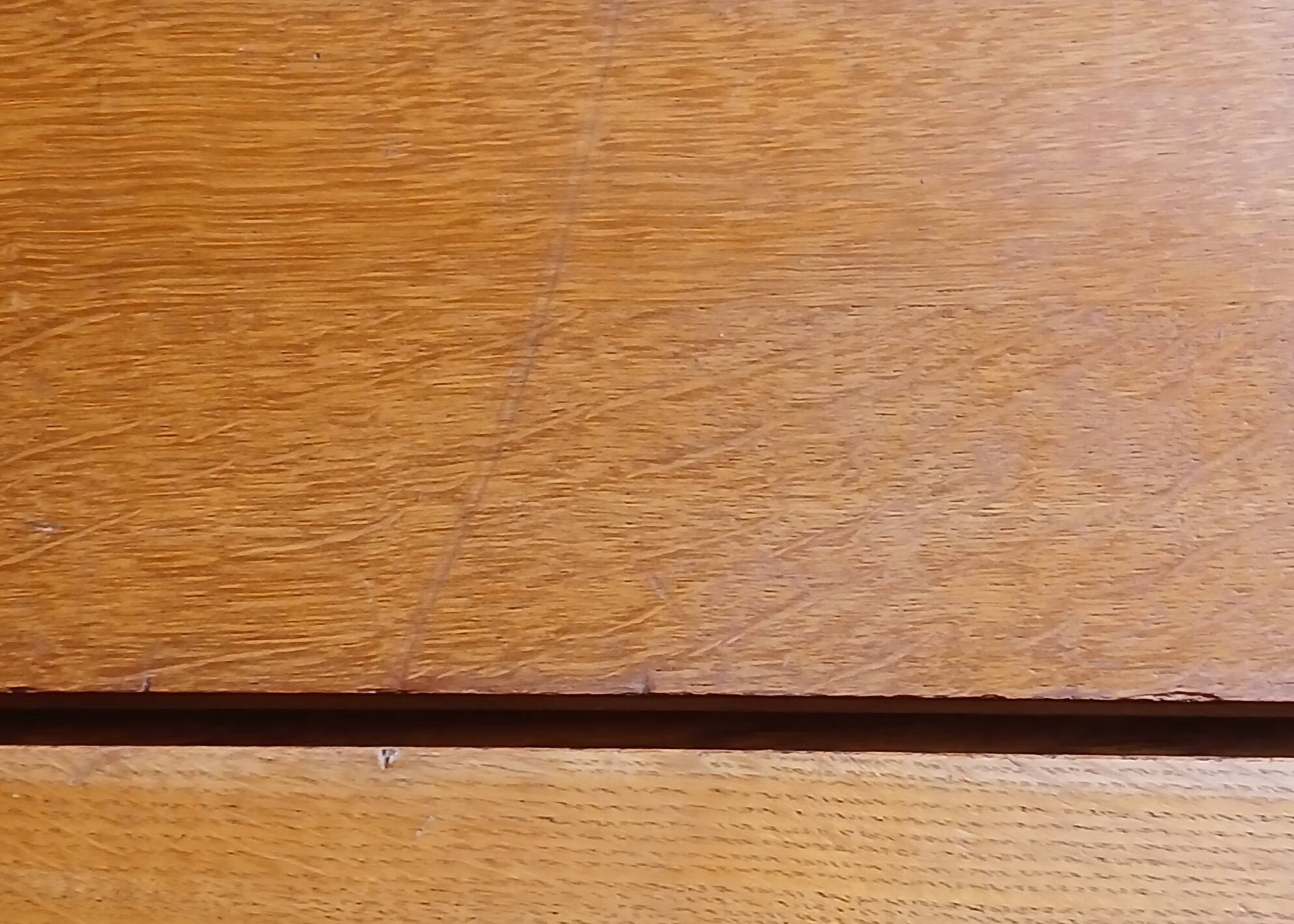 Commode pieds compas chêne blond 1950