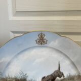 Antique 6x Sèvres Porcelain Plates Lahore & Basket 19th Century Hunting