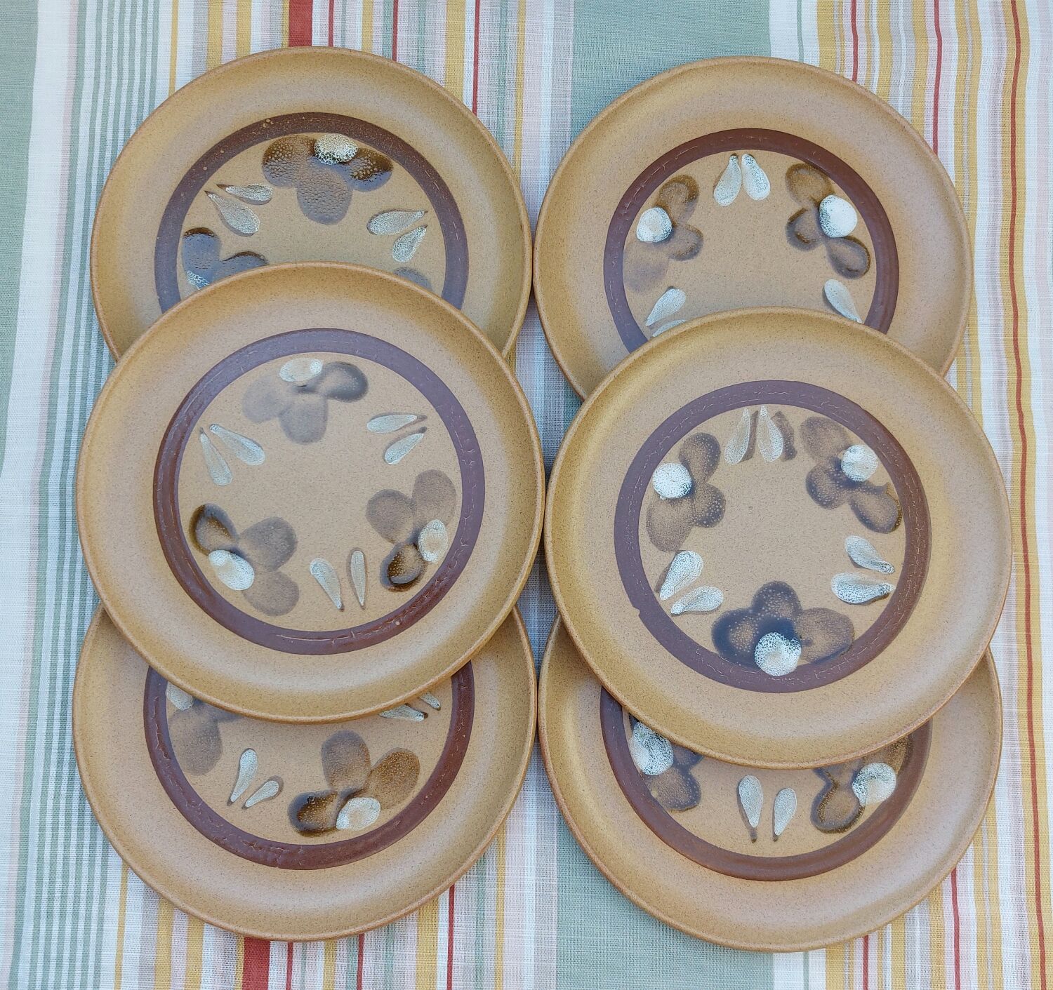 6 plates plated sandstone Sarreguemines Chamonix