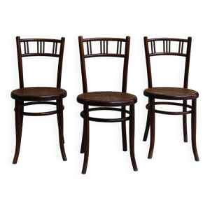 3 chaises bistrot bois