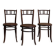 3 chaises bistrot bois courbé, Fischel, fin XIXe - début XXe.