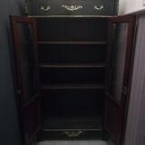 Napoleon III showcase lacquered black and gilded bronze