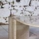 Travertine coffee table "Eye" or "drop" by Roche Bobois, 1980