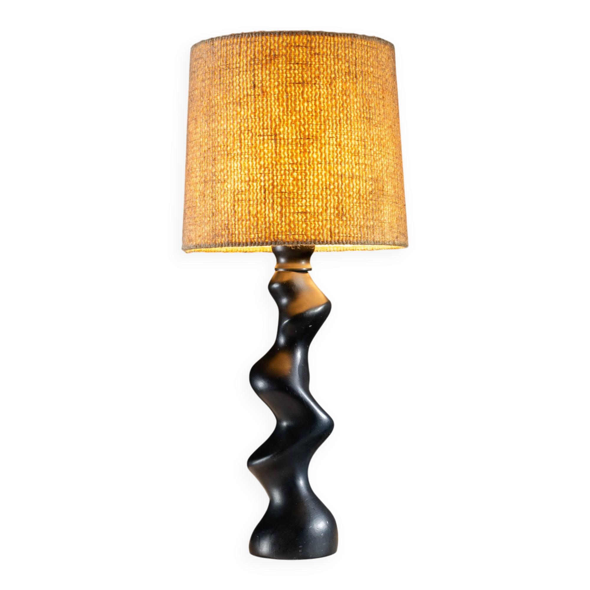 Sculptural wooden Typ 42 table lamp by Temde