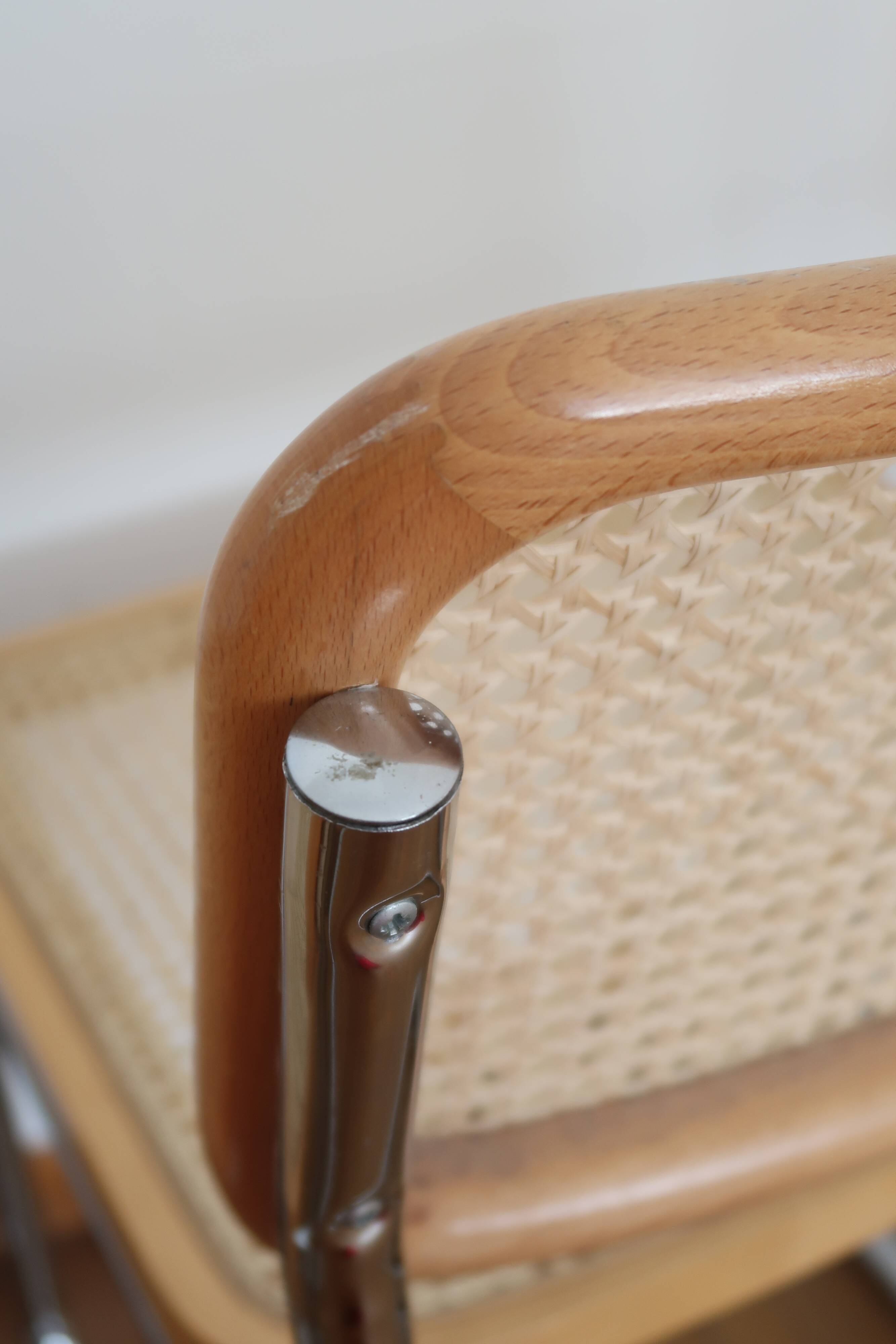 4 chairs cannage and chrome