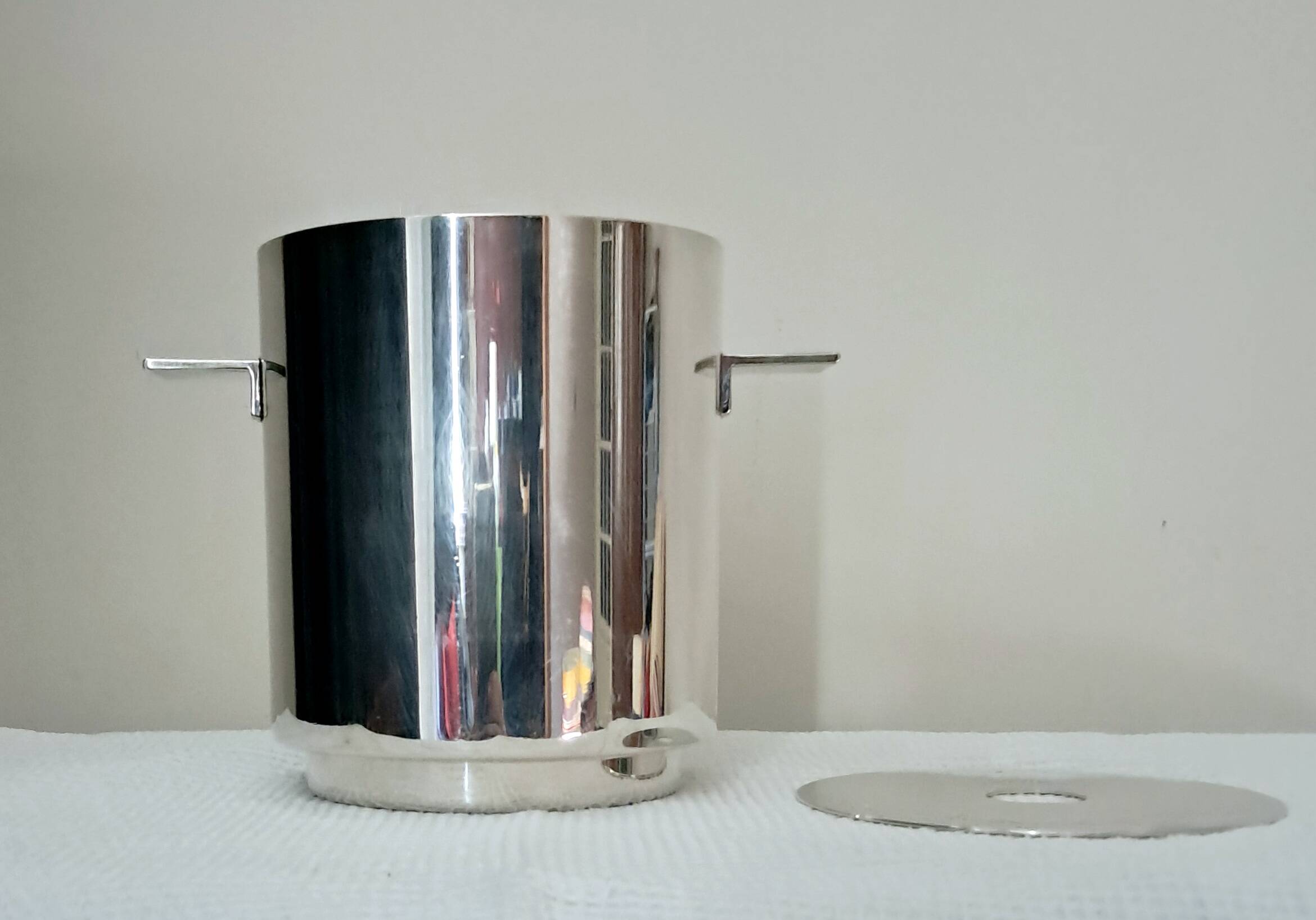 Silver Plated Champagne Bucket Wine Cooler Lino Sabattini Christofle France, 1960s