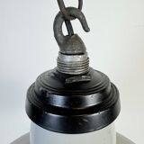 Industrial Grey Enamel Factory Pendant Lamp, 1960s