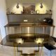 Belgo dining table chrome 1970s smoked glass
