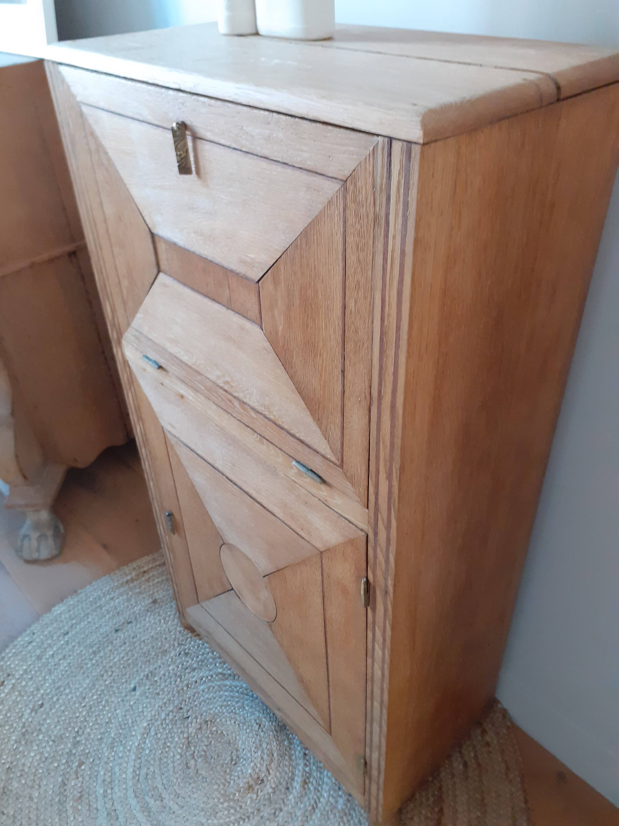Small solid oak Art Deco sideboard
