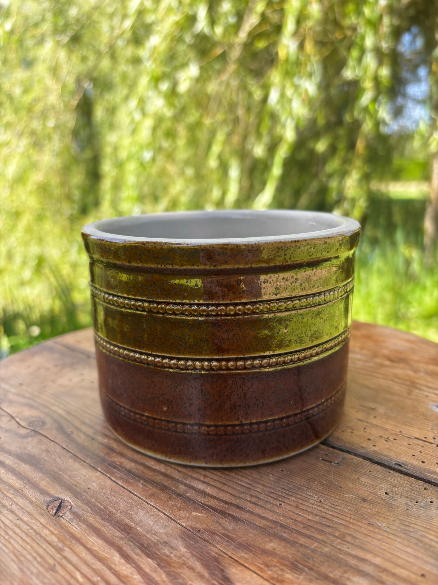 Vintage beurrier à eau en grès du berry