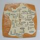 Ceramic cheese platter modernist rooster 60s