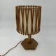 Rattan Table Lamp with Crosshatch Shade, Attributed to Louis Sognot,