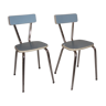 Paire de chaises en formica bleu de 1960