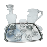 Service 6 coupes accompagnées d'une carafe et d'un pichet assortis