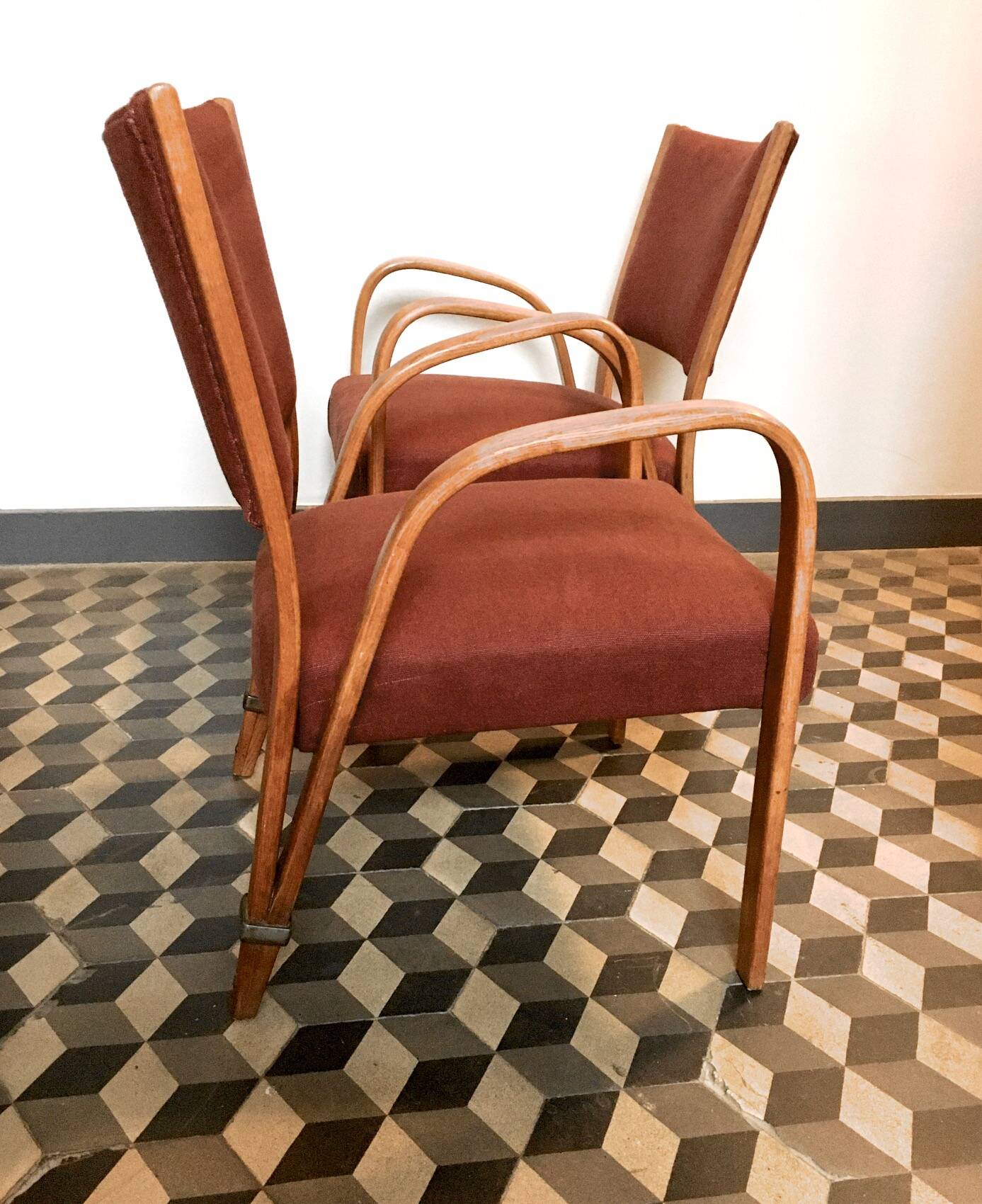 Paire de fauteuils Bow Wood