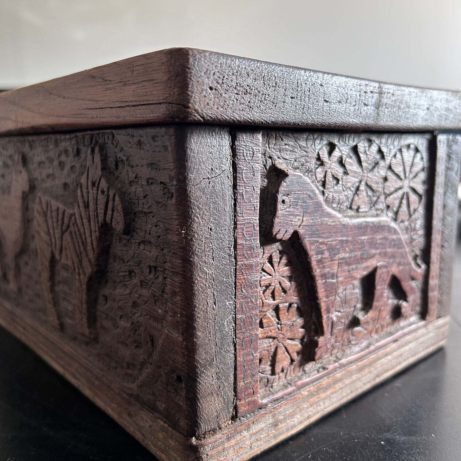 Small carved ethnic chest