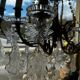 Crystal and bronze chandelier