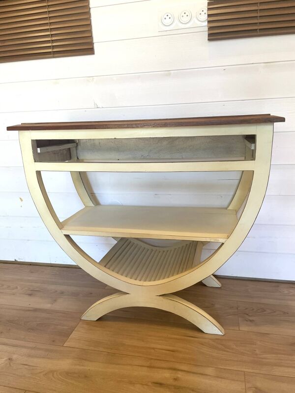 Table console, table de milieu patinée vintage style Directoire