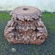 Coffee table with carved wooden legs from India, glass top.