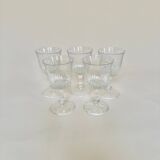 Set of five wine glasses