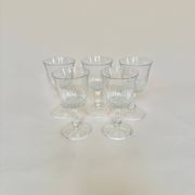 Set of five wine glasses