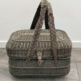 Wicker fishing basket