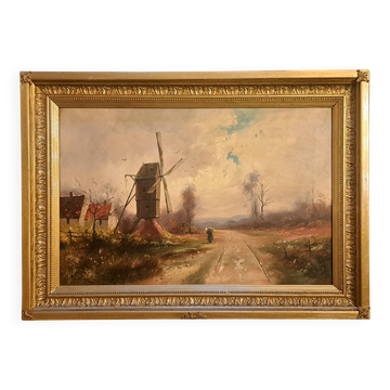 Tableau impressionniste signé - Huile sur toile, École normande 1930
