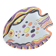 Hand-painted artisan fish plate, signed – Coloured terracotta with naive decoration